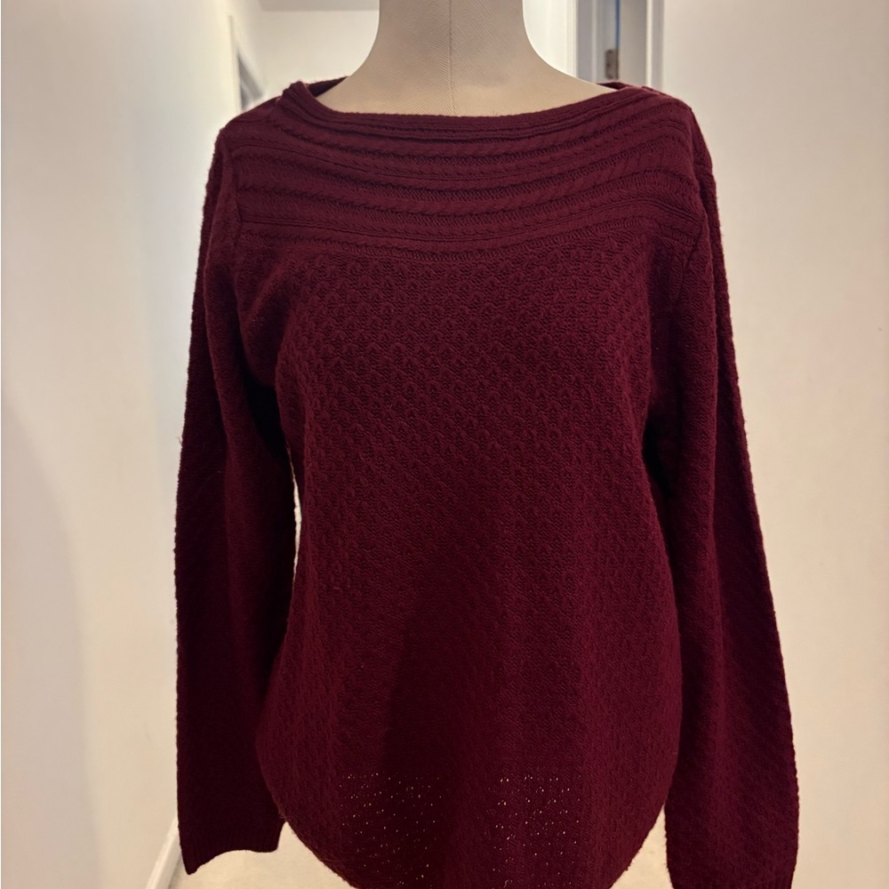 Women’s Maroon Sweater - Classic Boatneck